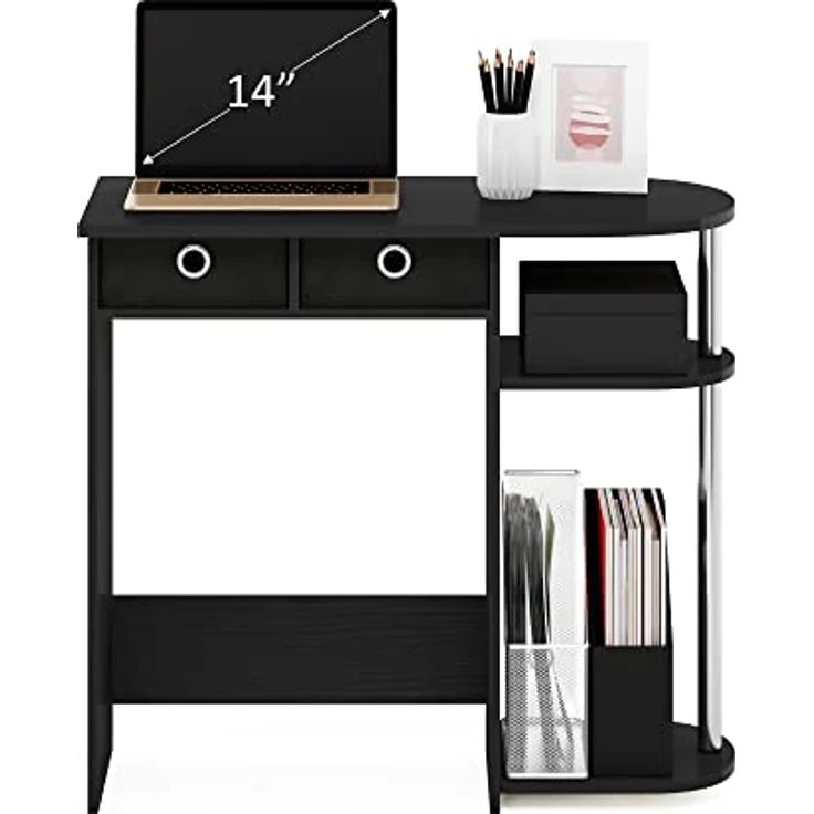 Furinno Go Green Home Laptop-Notebook-Computertisch/Tisch, Americano/Edelstahlrohre – Bild 4