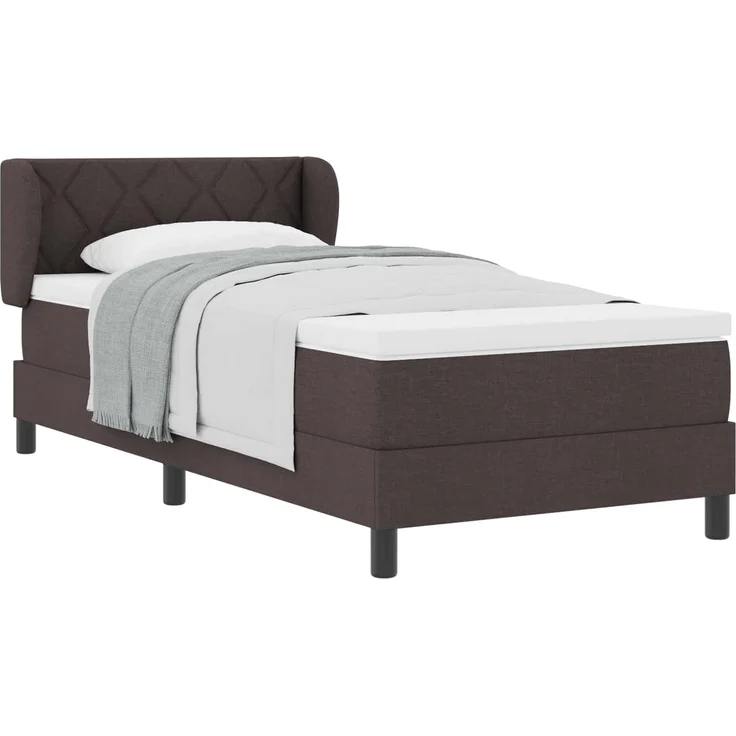 vidaXL Boxspringbett mit Kopfteil Dunkelbraun 90 x 200 cm Stoff 3340069 – Bild 2