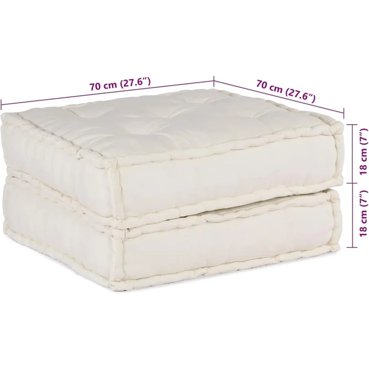 vidaXL Modulares Sofaelement Creme 70x70x36 cm Stoff 4019023 – Bild 10