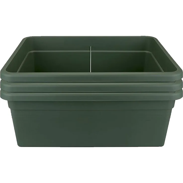 3X Elho Green Basics Beweglicher Garten - Gemüsegarten - Übertopf - Laubgrün - Draußen - L 76.7 x W 57.9 x H 29 cm