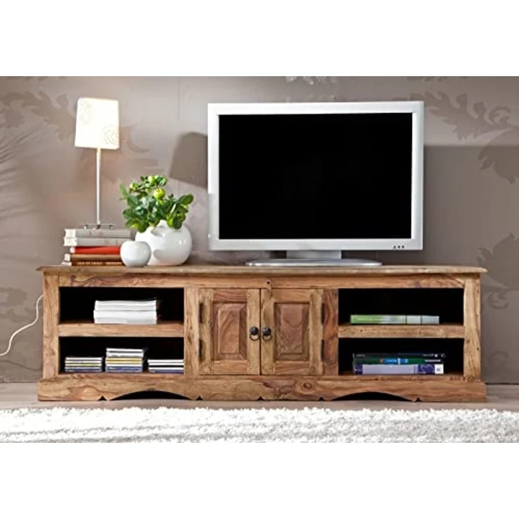 TV-Board Sheesham 150x45x45 grau geölt LEEDS #48 – Bild 3