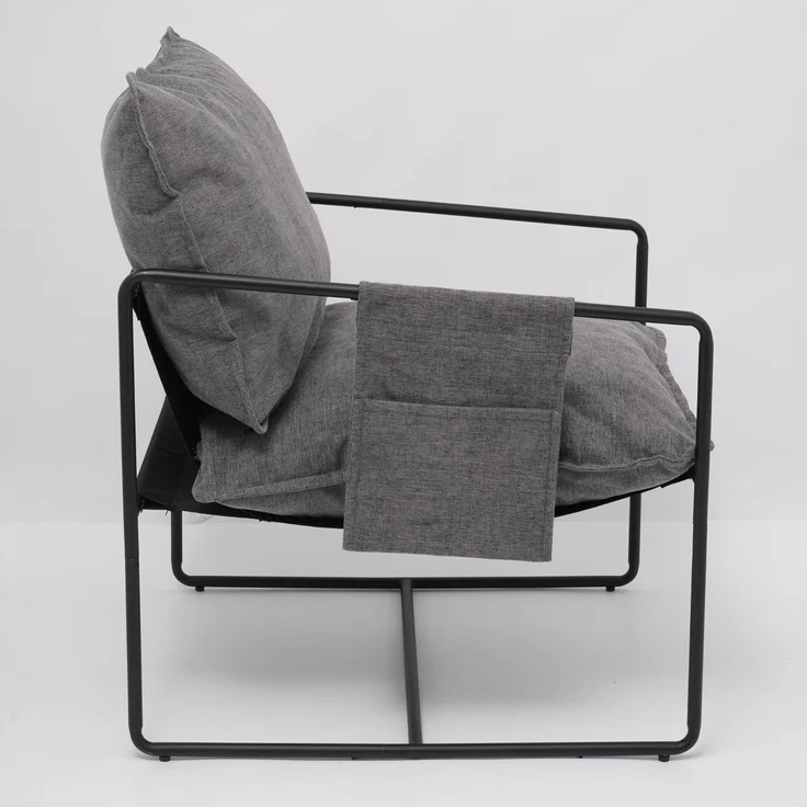 Albatros Designer Vintage Sessel Breston, hochwertiger Stoff Bezug in Grau, sehr bequem, Relaxsessel Loungesessel für Wohnzimmer, Schlafzimmer oder als Fernsehsessel – Bild 7