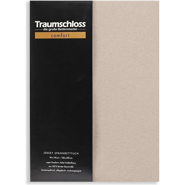 Traumschloss Spannbettlaken Comfort, Jersey, Stein, 90-100x200, Baumwolle – Bild 5