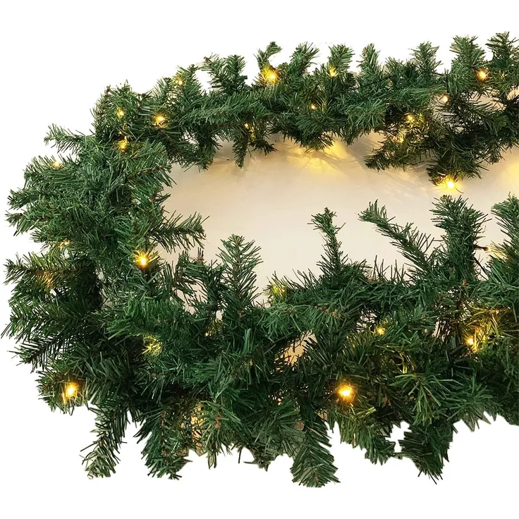 LED Tannengirlande Girlande Weihnachtsbeleuchtung 270cm Batterie
