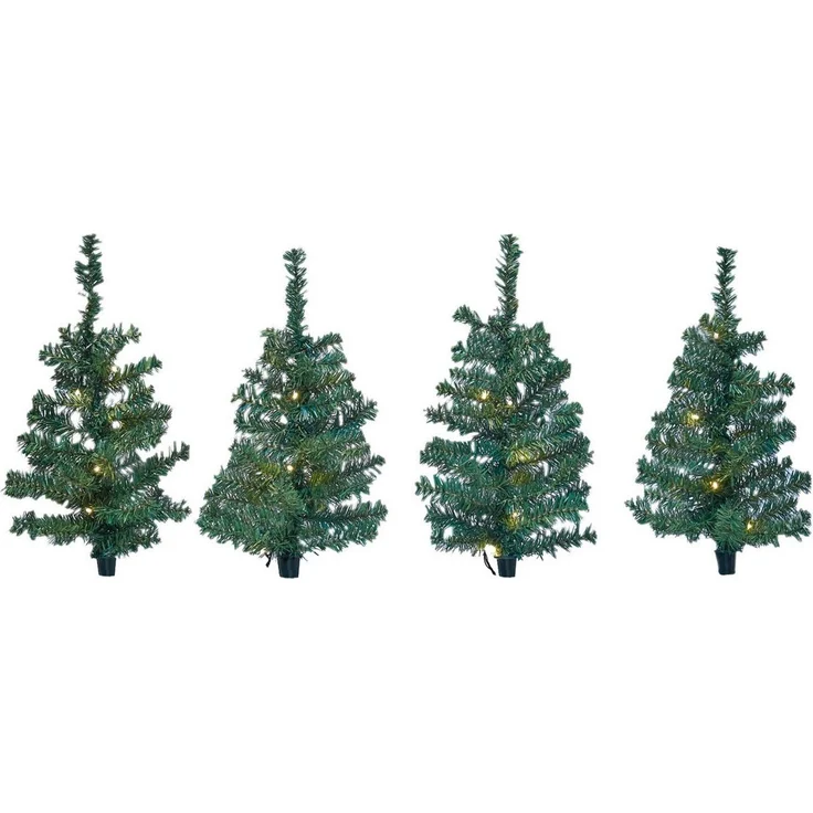 Spetebo Gartenstecker Lichterbäumchen Gartenstecker - 4er Set / 40 LED (Set, 4er) Weihnachts Deko Garten Beleuchtung künstlicher Weihnachtsbaum – Bild 1