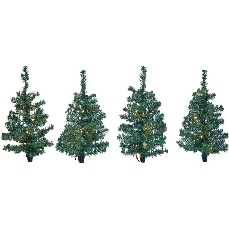 Spetebo Gartenstecker Lichterbäumchen Gartenstecker - 4er Set / 40 LED (Set, 4er) Weihnachts Deko Garten Beleuchtung künstlicher Weihnachtsbaum