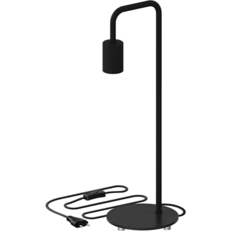 Calex U-Line Tischlampe, 53 cm Höhe, schwarze Tischleuchte im Industrie-Look mit E27-Fassung, ohne Leuchtmittel