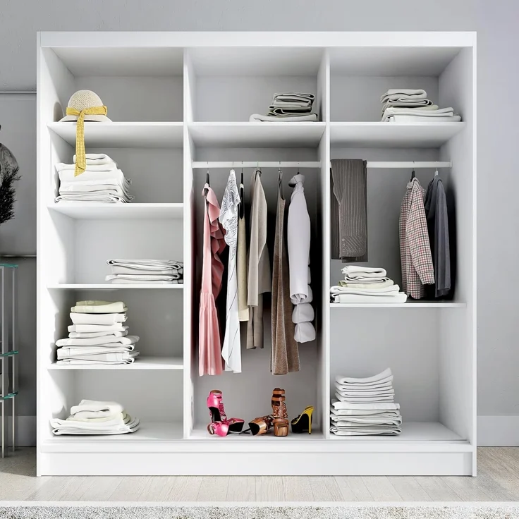 A&J MöbelLand GmbH Schiebetürenschrank TINA 2-türiger Kleiderschrank mit 2 Kleiderstangen und Spiegel (TOP ANGEBOT! Geräumiger Schrank mit einer Breite von 200 cm und Spiegel, ideal zur Aufbewahrung von Kleidung und Accessoires. TOP PRODUKT! Wählen Sie... – Bild 3