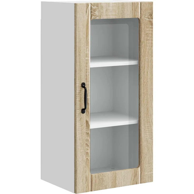 vidaXL Wandglas-Schrank PORTO Sonoma-Eiche 40 x 31 x 80 cm 885339 – Bild 2