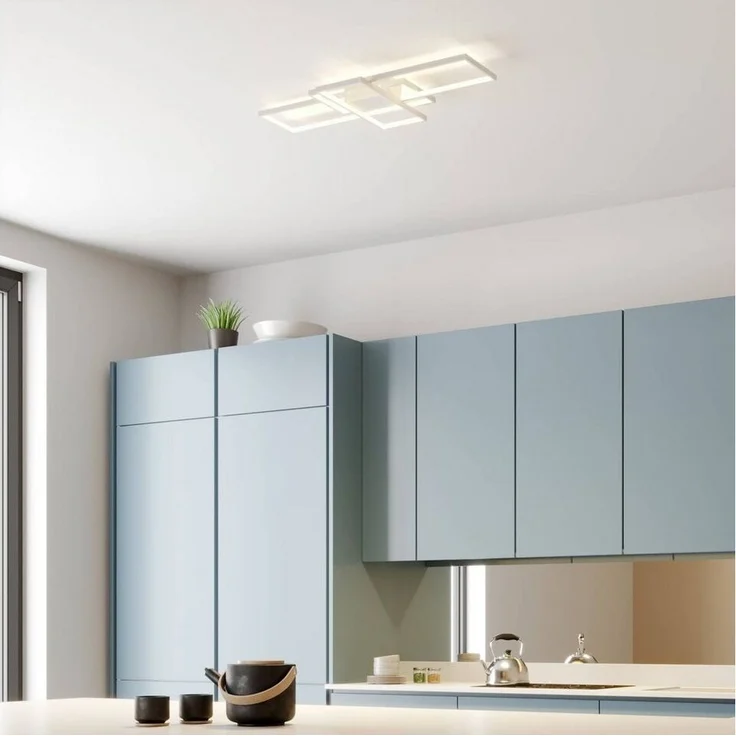 Lindby Deckenleuchten Poppy, LED, Metall, Weiß warmweiß IP20, LED 35 W gesamt, warmweiß – Bild 3