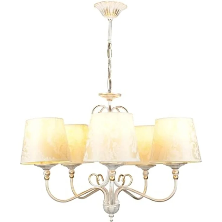 Licht-Erlebnisse Kronleuchter GANARA, ohne Leuchtmittel, Shabby Kronleuchter in Gold Ecru Ø64cm – Bild 3