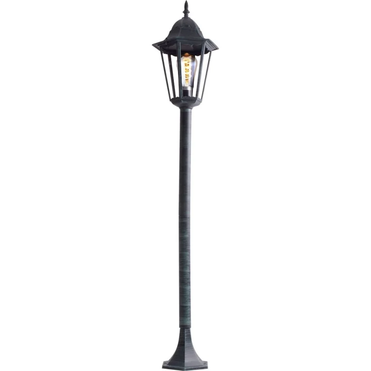LED Stehleuchte, Laterne, grün-schwarz, Glas, H 120 cm – Bild 1