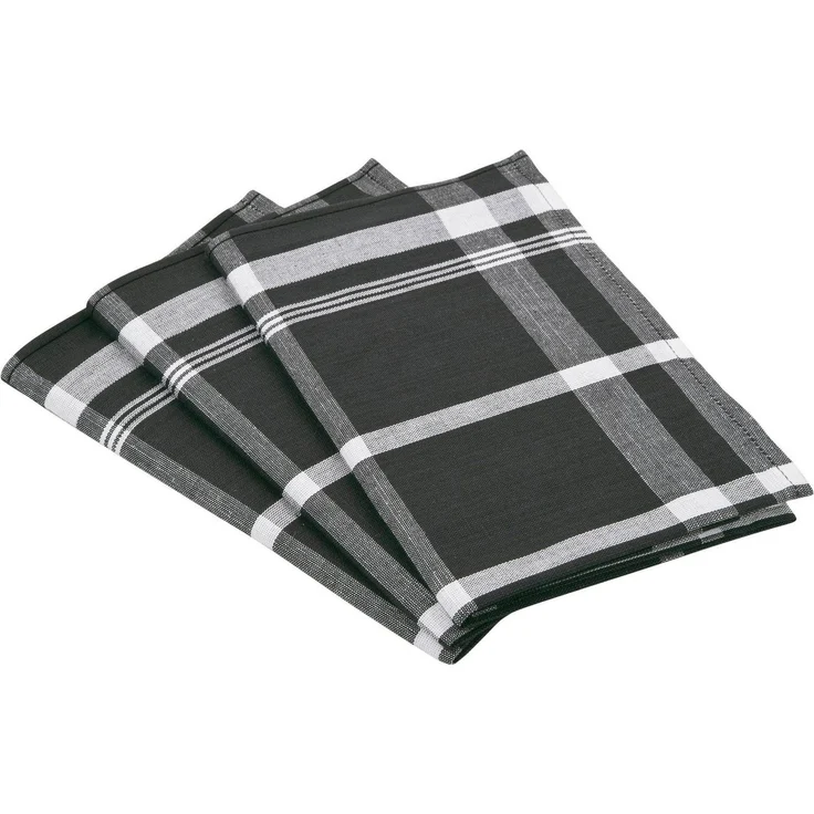 ROSS Geschirrtuch Exclusiv, (Set, 3-tlg), Blockkaro, 50% Baumwolle, 50% Leinen, 50x70 cm – Bild 3