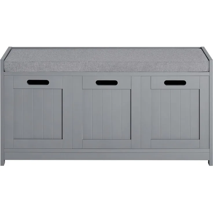 SoBuy FSR80-SG Schuhbank, MDF, Lackiert, Grau, 70 x 50 x 30 cm