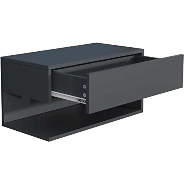 MID.YOU Nachtschrank Anthrazit, Holzwerkstoff mit 1 Schublade, 60x30x32 cm für das Schlafzimmer – Bild 5