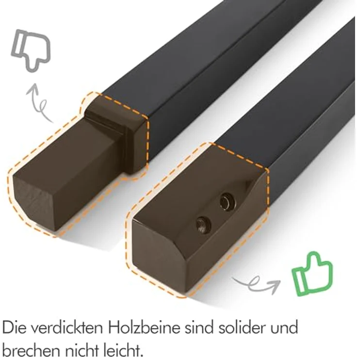 Yaheetech Esszimmerstühle 2X Küchenstuhl mit hoher Rückenlehne Retro Braun – Bild 9