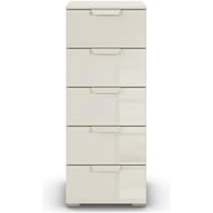 rauch Aditio Box, Kommode, 5 Schubladen, mit Glasfront, mit Softclose-Funktion, Farbe Beige, BxHxT 40x100x42cm – Bild 4