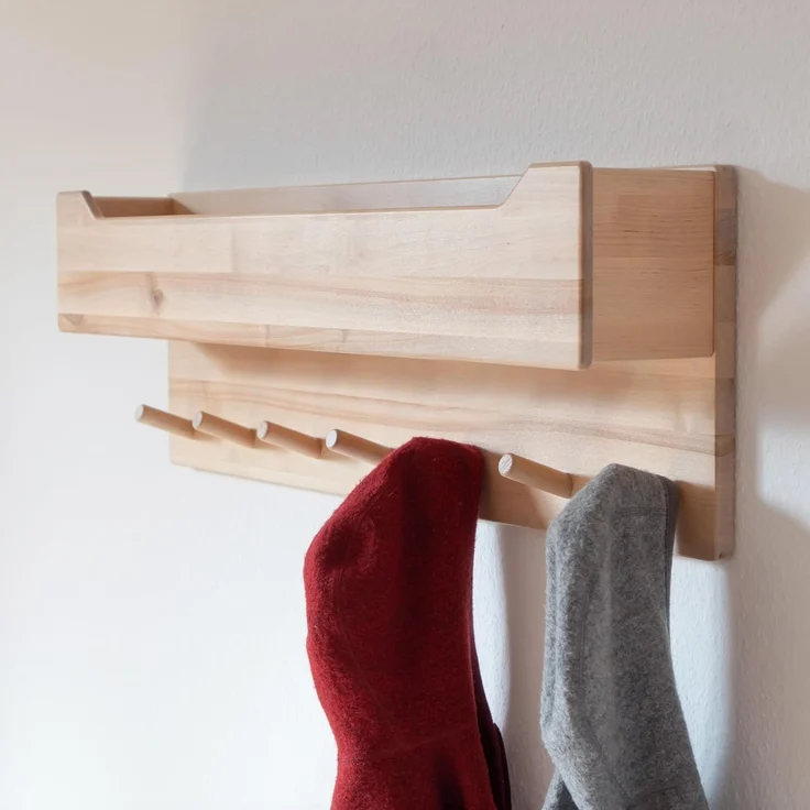 Ehrenkind® Kindergarderobe | Aus robusten Holz | Garderobe Kinder | Groß Weiß Kleiderhaken Kinder | geeignet als Wandregal Kinderzimmer | Kleiderhaken Wand | Kinder Kleiderhaken – Bild 4