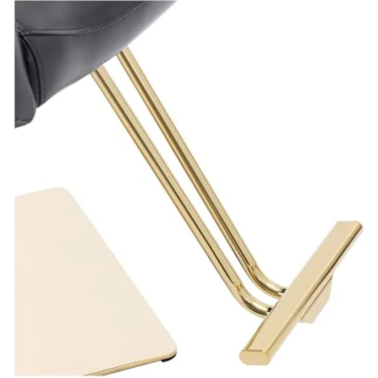 Physa Armlehnstuhl Friseurstuhl mit Fußstütze Barber-Stuhl 200 kg Penryn Black & Gold, Schwarz, Golden – Bild 4