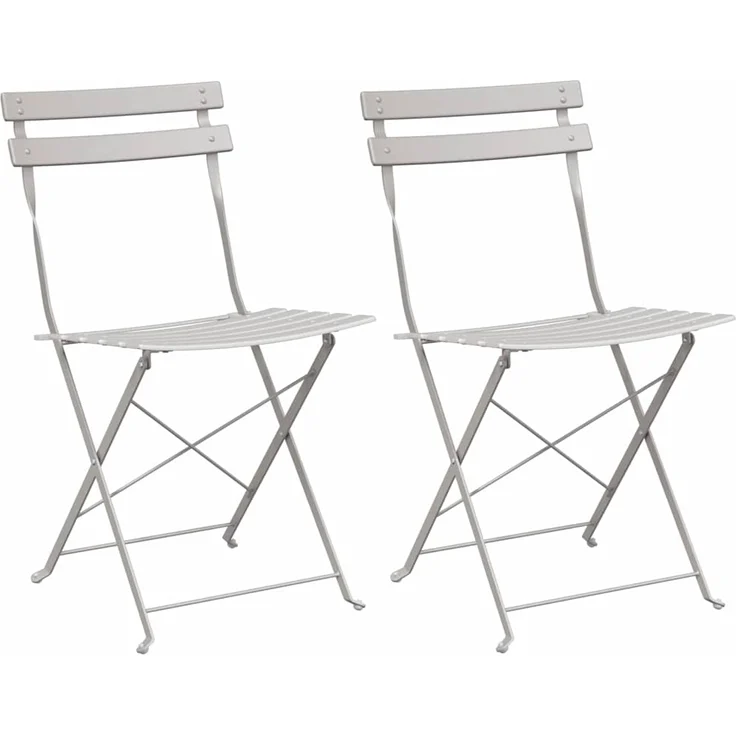 vidaXL Gartenklappstuhl 2 pcs Beige 42 x 46 x 82cm Metall 42002959 – Bild 1
