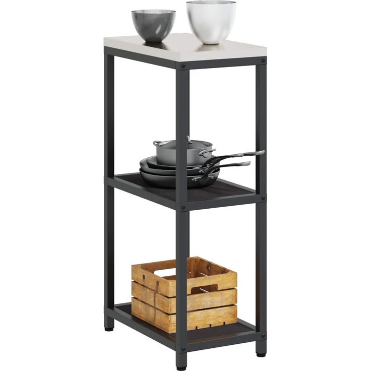 vidaXL Küchenaufbewahrung mit Regal Schwarz 60 x 50 x 92 cm Stahl 874975 – Bild 2