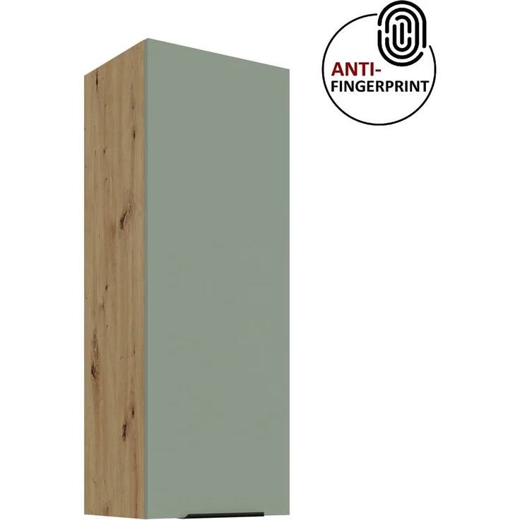 Küchen Hängeschrank 40 cm - Höhe 90 cm ARIA Aquamarin ultra matt + Eiche Artisan matt, hochwertige Fronten mit Anti Fingerprint Beschichtung Küchenzeile Küchenblock – Bild 6