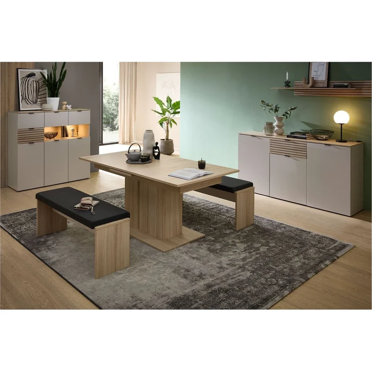 Sideboard Inka / Ina, Holzwerkstoff, Beige, Holzfarben, 180 x 90 x 45 cm – Bild 4