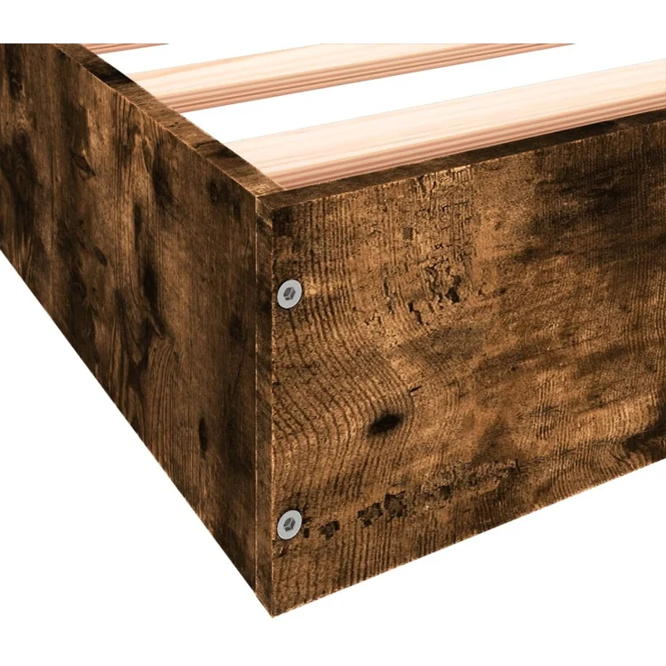 vidaXL Bettgestell ohne Matratze Räuchereiche 140x200 cm Holzwerkstoff 842025 – Bild 8