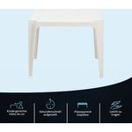 KHG Kindertisch weiß für Garten & Kinderzimmer, Outdoor, Pflegeleichte Oberfläche, robust wetterfest, kindgerechte Höhe 44 x 50 x 50 cm