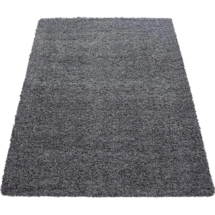 Carpetsale24 Shaggy Hochflor Teppich 60x110 cm Grau weich flauschig modern einfarbig Für Flur oder kleine Räume für Wohnzimmer Schlafzimmer Flur – Bild 2