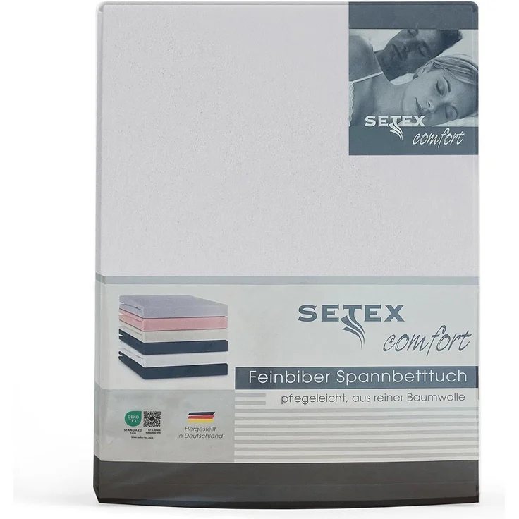 SETEX Spannbettlaken Feinbiber in Gr. 70x140, 90x200, 140x200 oder 180x200 cm, Feinbiber, Gummizug: rundum, (1 Stück), für Matratzen bis 23 cm Höhe, Winter, Bettlaken – Bild 1