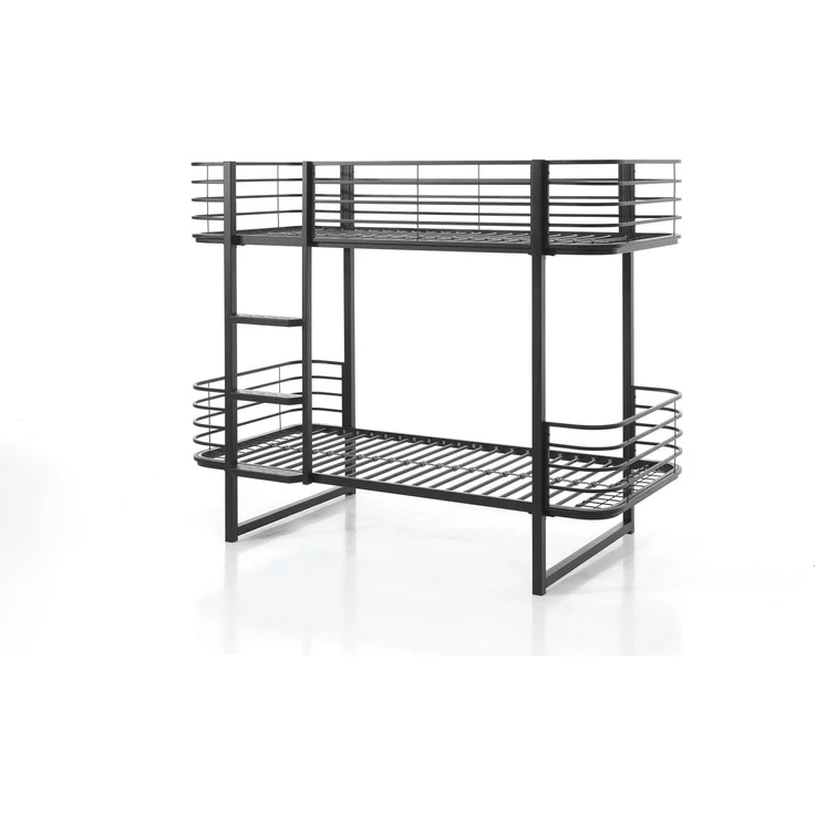 Etagenbett Karolin 205x99x166 Hochbett Metall Schwarz – Bild 1