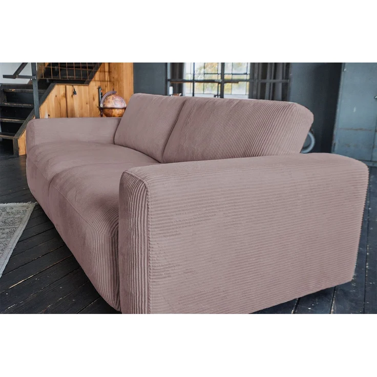 KAWOLA Sofa BODHI 3-Sitzer Cord rosa 80 x 110 x 242 cm – Bild 6