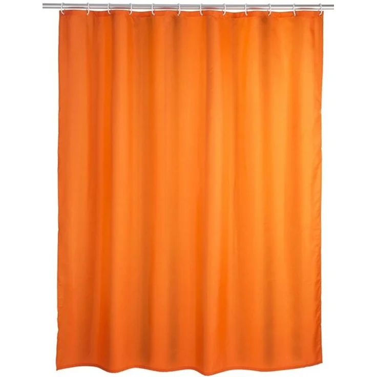 WENKO UNI Duschvorhang 180 x 200 cm, Orange, waschbar – Bild 4