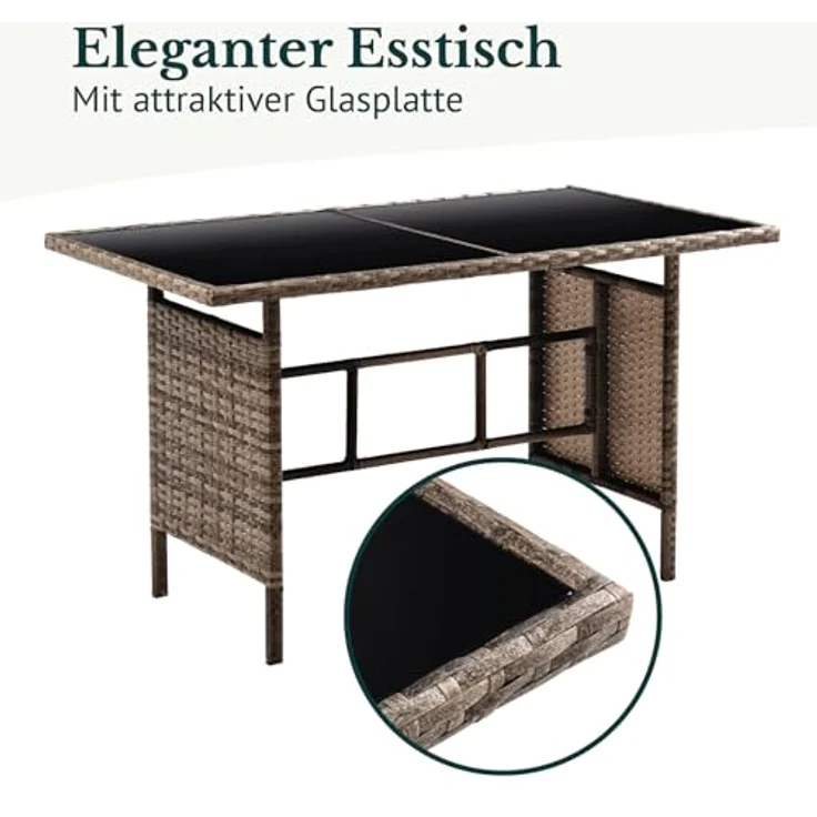 SVITA Gartenlounge-Set DENVER, (Gartenmöbel-Set), Essgruppe, Rattan, Inkl. Kissen – Bild 9