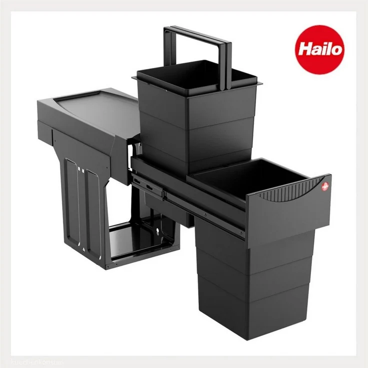 Hailo Abfallsammler 3666851 Tandem 2x 15 Liter Black Edition limitiert – Bild 4