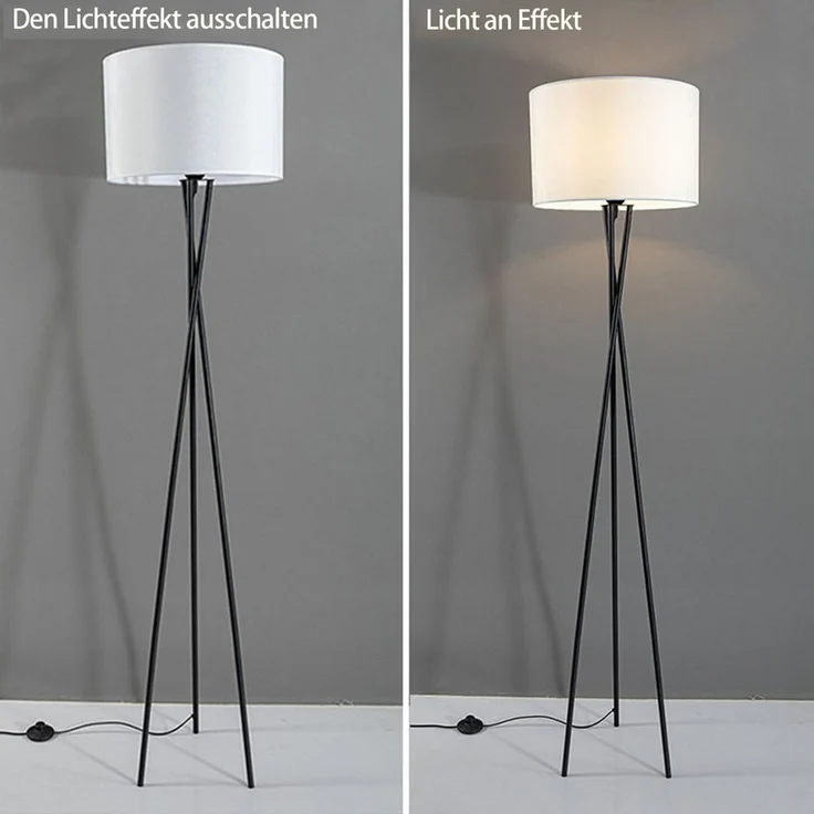 OYLCDI Stehlampe LED Stehlampe dimmbar Wohnzimmer Leselampe schwarz Standleuchte, 9W LED-Leuchtmittel,Stehlampe, Stehleuchte 165cm, mit Fußschalter, Leuchtmittel wechselbar, warmweiß-Neutralweiß-kaltweiß, Stehleuchte Triangle Stehlampe Wohnzimmer mit S... – Bild 3