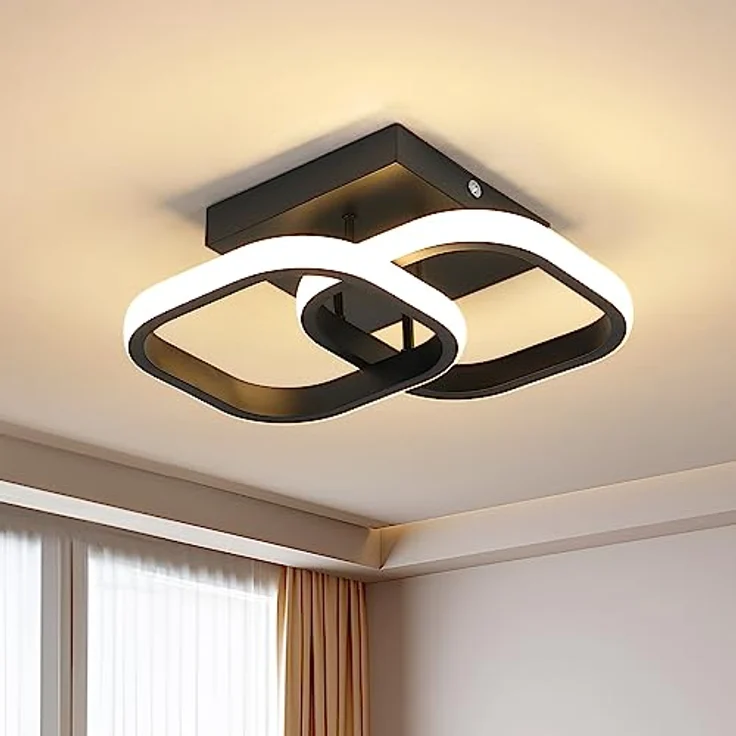 Goeco LED Deckenleuchte Innen 22W 3000K/4500K/6500K, Schwarz – Bild 9