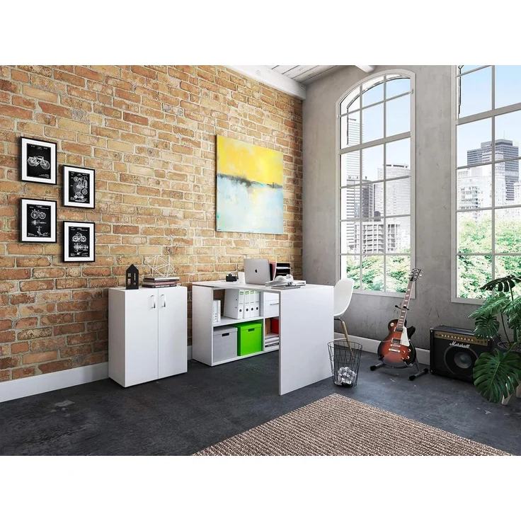 Möbelando 'Trio' Aktenschrank, Holz weiß, 77 x 34,5 x 57 cm – Bild 2