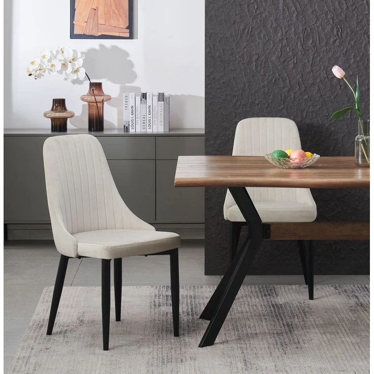 Stuhl 2er Set Monaco Stühle in Creme - gemütliches Design - Top Qualität B/H/T: 44x88x58 cm – Bild 12