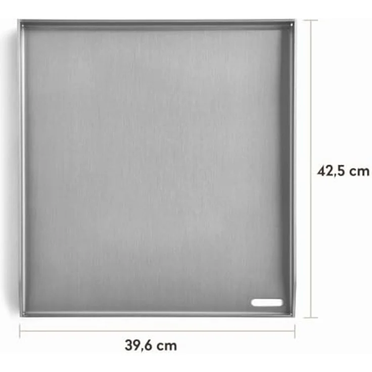 BURNHARD® Plancha Grillplatte Edelstahl für Gasgrill EARL Serie, spülmaschinenfest, Silber, 42,5 x 39,6 x 3 cm – Bild 2