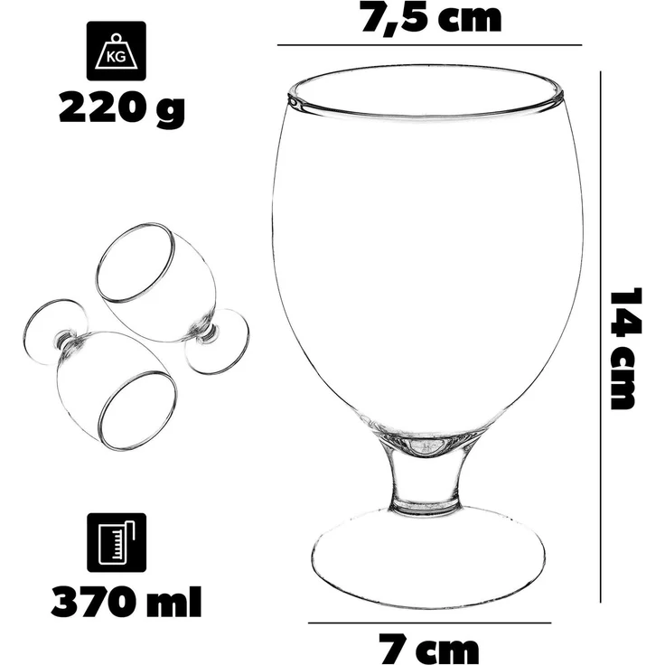 KADAX Biergläser Becher hoch 370ml 2 Stk – Bild 4