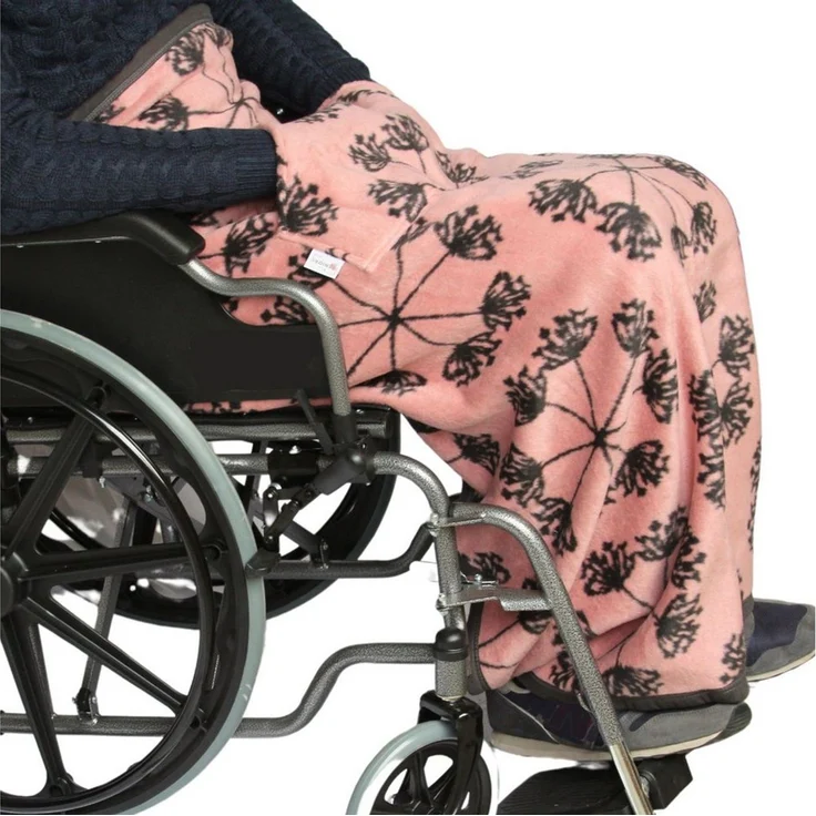 Outdoordecke Rollstuhldecke DECKE für ROLLSTUHL Beindecke Rollstuhlfahrer Kniedecke, Seniori, 2. Rosa - Pusteblume – Bild 1