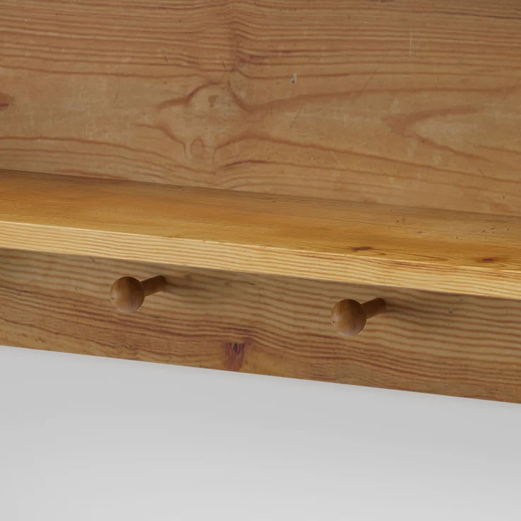 Abrihome Retro-Wandschrank mit 4 Türen und Haken, Natur, 100x20x80 cm – Bild 7