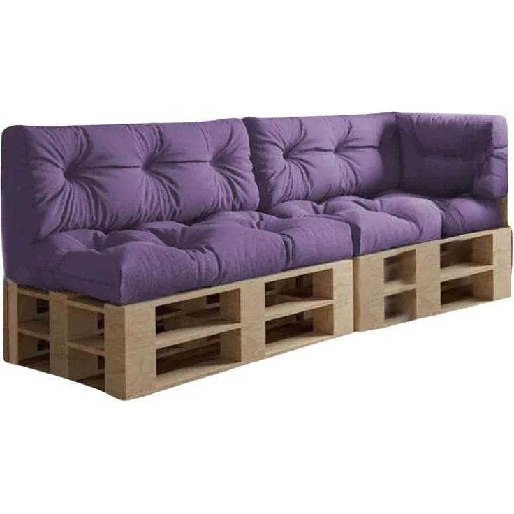 chilly pilley Palettenkissen Wasserdicht Palettenauflage Palettenpolster Palettenmöbel Gartenkissen Wasserfest Wasserabweisend viele Größen und Farben (Set 5 er. Violett) – Bild 1