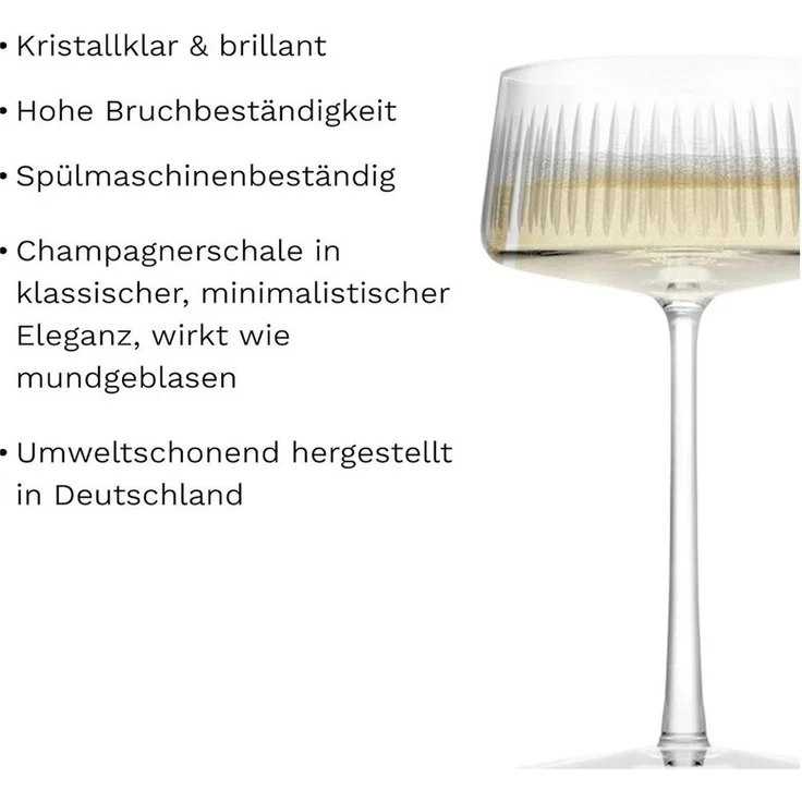 Stölzle Sektglas Stölzle Lausitz New York Bar Soho Champagnerschale 316 ml 6er Set, Glas – Bild 4