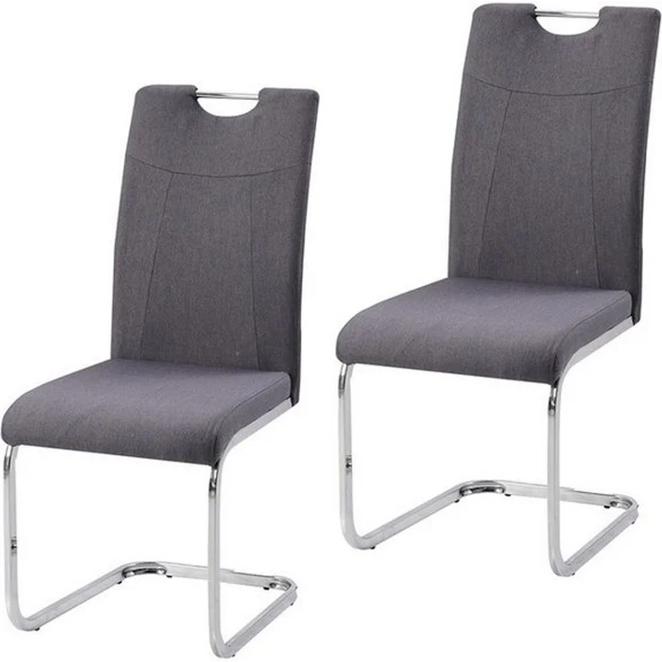 HTI-Line Freischwinger Schwingstuhl KellyC Grau 2er (Set, 2 St), Freischwinger Esszimmerstuhl – Bild 2