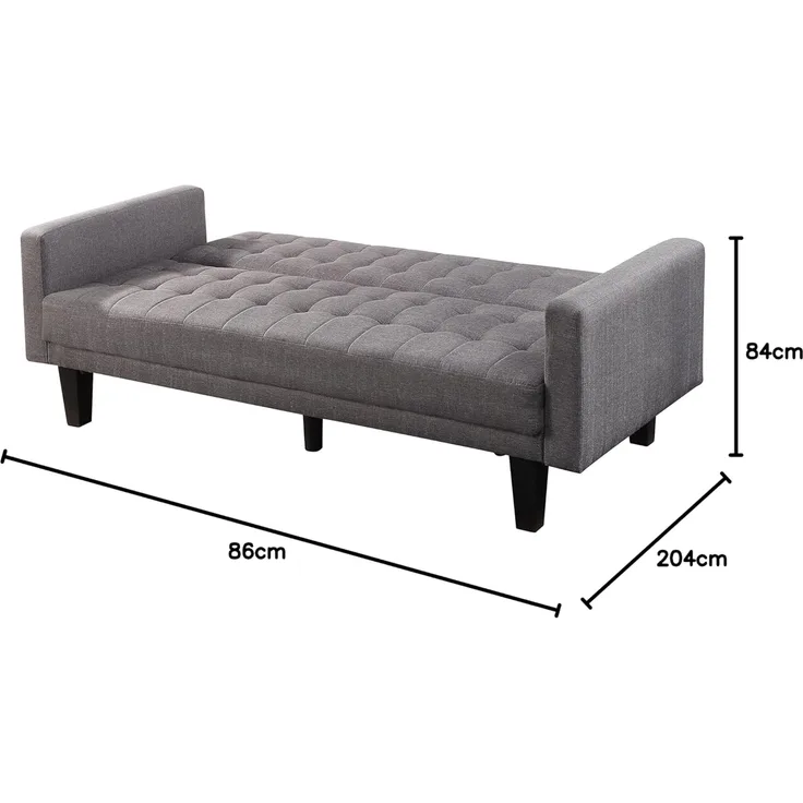 Atlantic Home Collection Sofa mit Schlaffunktion Schlafsofa, Strukturstoff, Grau, 204 x 86 x 84 cm