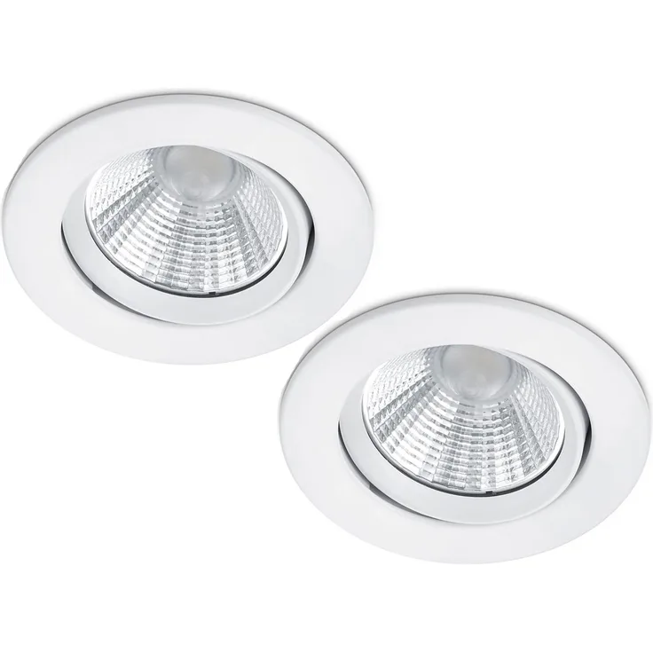 LED Einbaustrahler 2er Set rund schwenkbar dimmbar Weiß matt 5,5W Deckenlampe