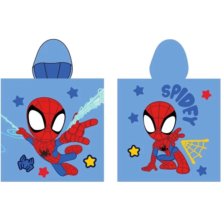 MARVEL Strandtuch Spiderman Poncho Strandtuch mit Kaputze 55 x 110 cm